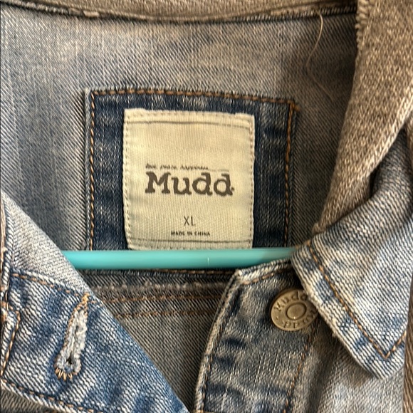 Mudd Denim Jacket with Gray Sleeves - Picture 2 of 4